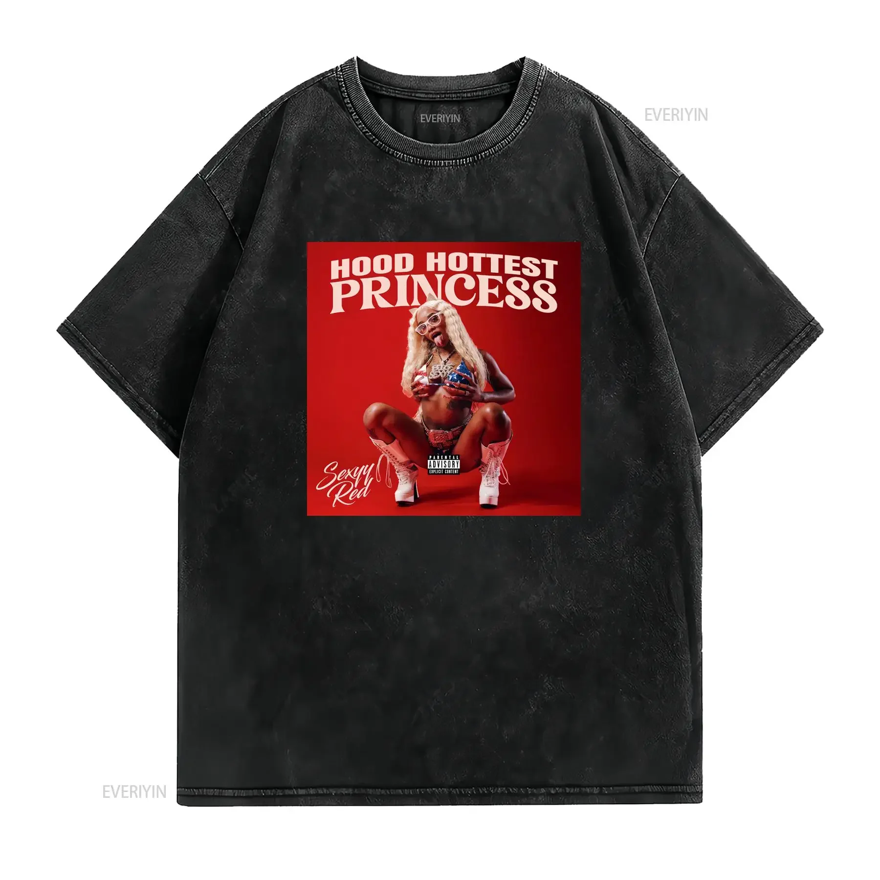 Sexyy Red T Shirt Sexy Hoods Hottest Princess Tour Merch vintage Washed graphic streetwear Slightly Versatile Comfortable