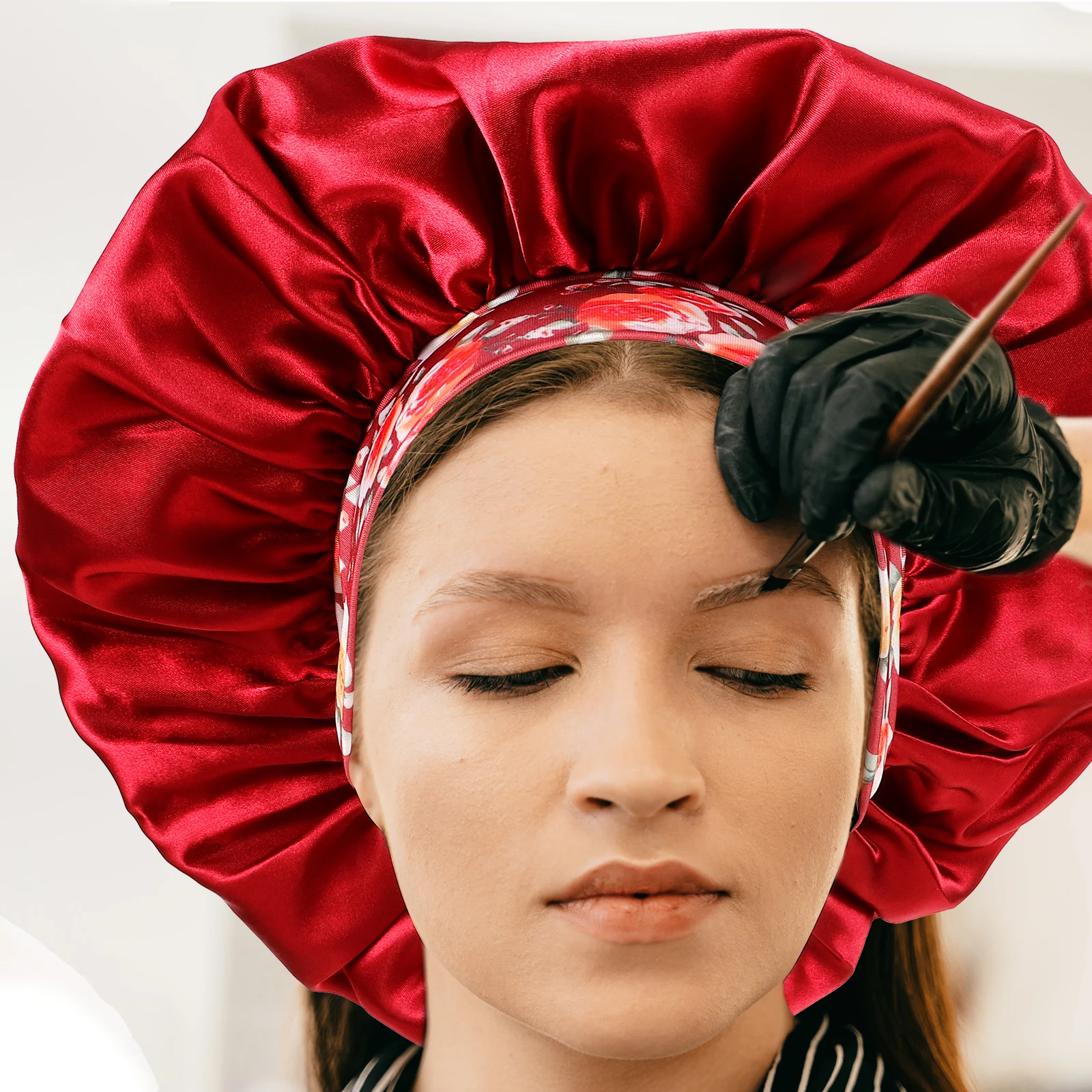 

s Satin Adjustable Elastic Sleeping Cap Hair Adjustable Elastic Sleeping Hat Weave Sleeve Polyester Fiber Large Braids