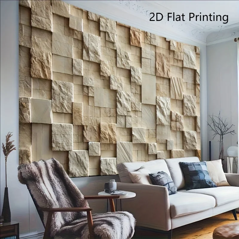 Modern Slate Textured Hanging Tapestry, Artistic Wall Decor for Party Backdrop