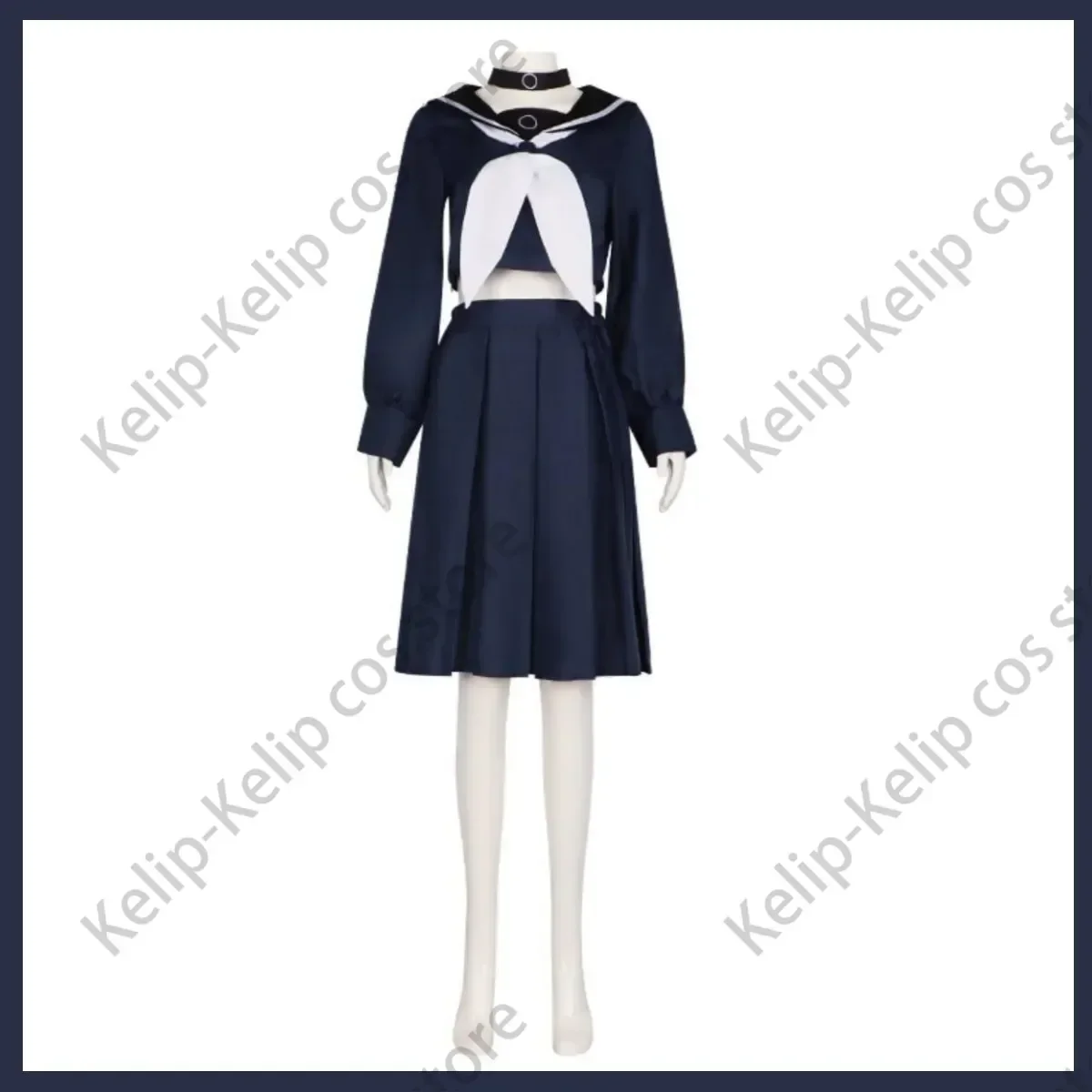 Jogo Arquivo Azul Plana Cosplay Peruca Traje para Mulheres, Adorável Fato Carnaval Kawaii, Uniforme Japonês JK Escolar, Adorável Casaco Cosplay