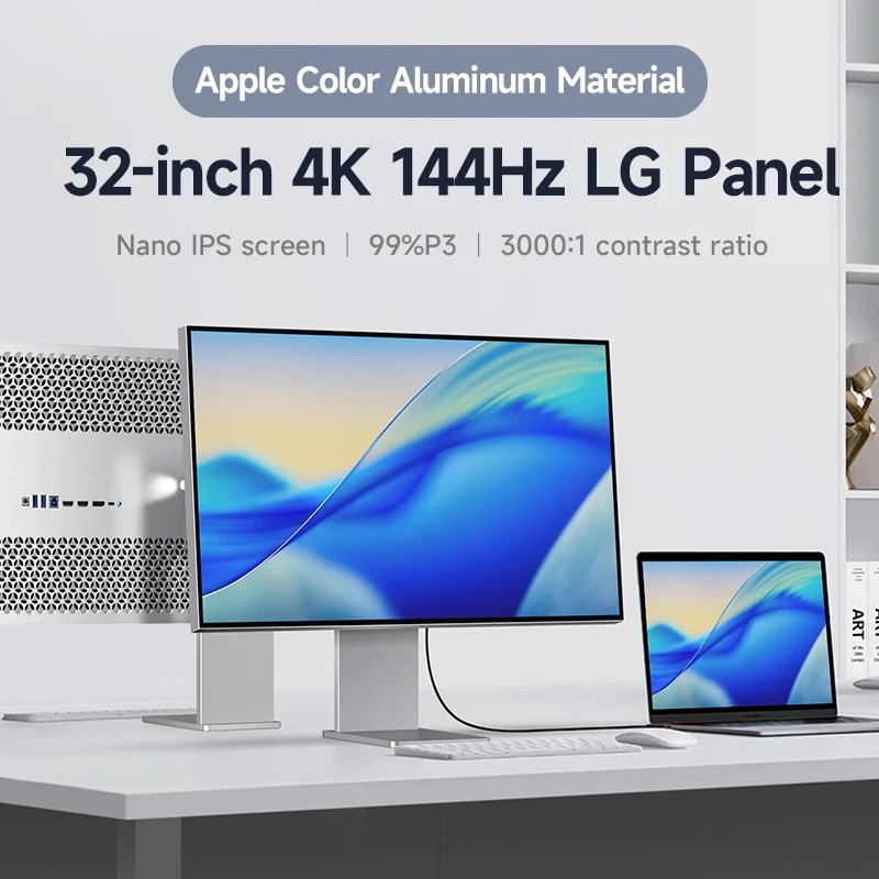 

Nano IPS Black 32" 4K Display for Content Creation, 99% DCI-P3,3000:1, Mac Compatible, USB-C PD 90W with Aluminum Alloy Body