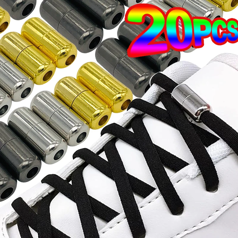 20pcs Shoe Buckles Connector Shoestring Semicircle Button Kids Adult Quick Lazy Shoe Decorations Sneaker Capsule Metal Lock