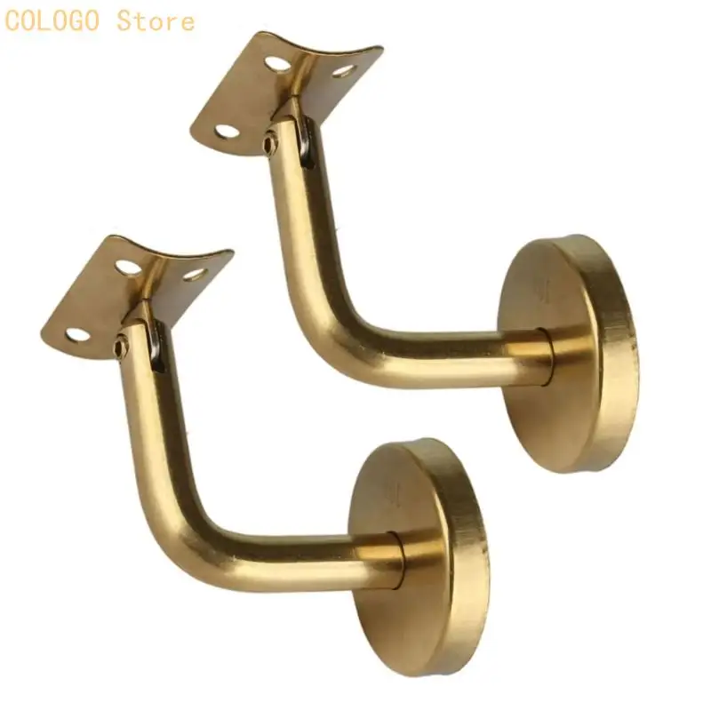 Matte Gold-Tone Railing Support Brackets, Handrail Bracket with Screw Set D0LD