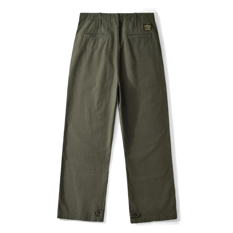 Men M-43 Field Loose Casual Trousers Thick Sateen Military Cargo Wide Leg Multi Pocket Button Fly Durable Outdoor Pants