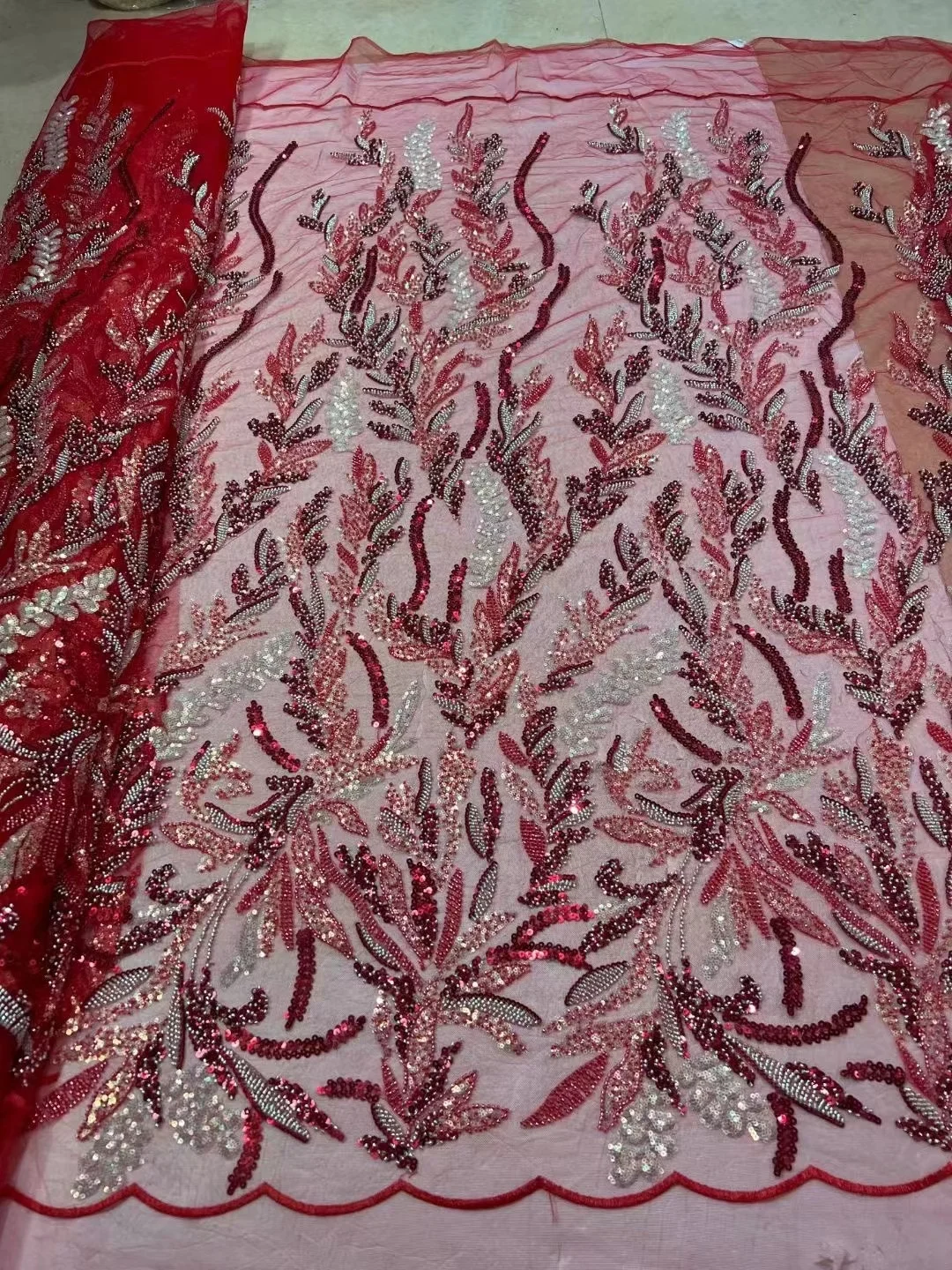 

Madison African Beaded Sequins Lace Fabric 2024 High Quality French Net Lace Nigerian Embroidery Luxury Mesh Lace Bridal Wedding