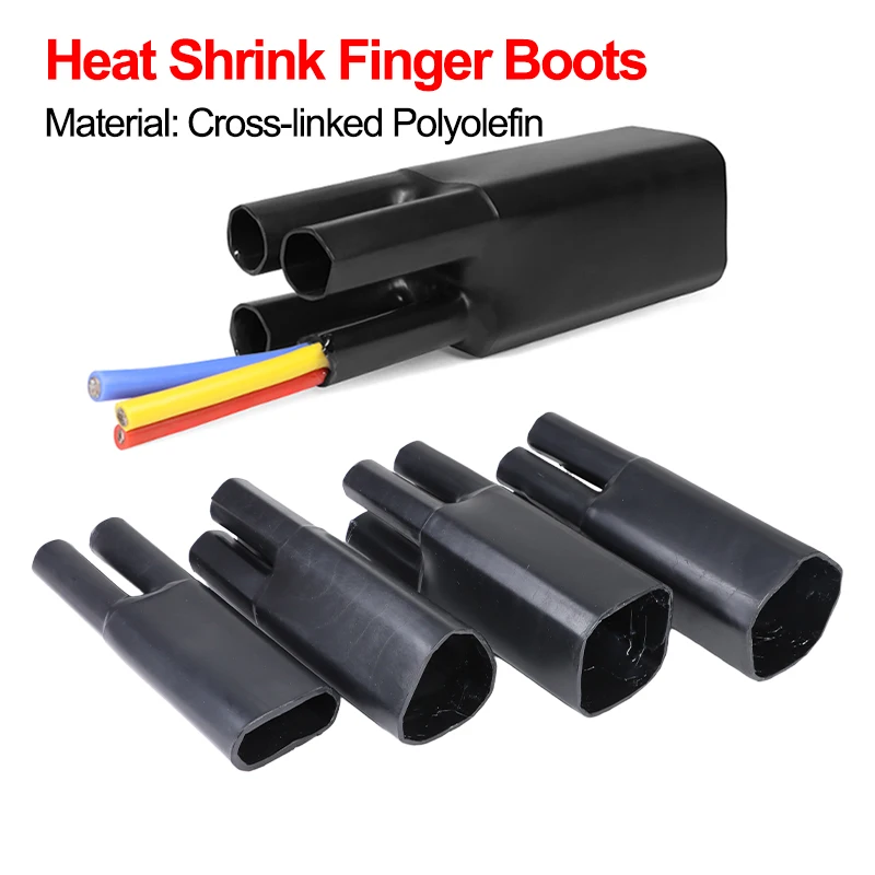 1pcs Heat Shrink Breakout Boots 2 3 4 5Cores Hot Melt Adhesive Lined Waterproof Insulation Cable 2:1 Heat Shrink Finger Boot