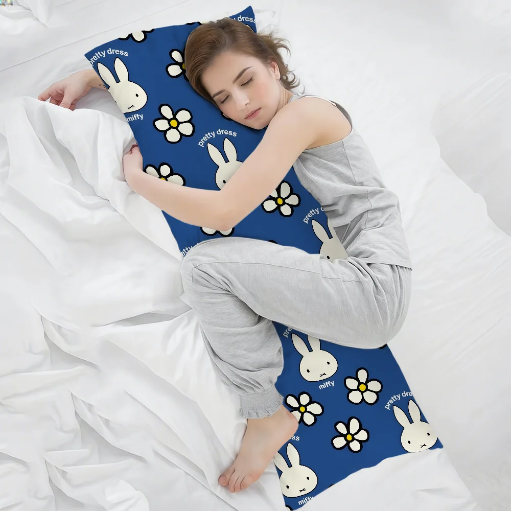 M-Miffy Kissenbezug, rechteckiger Kissenbezug für Zuhause, Sofa, Wohnzimmer, 51 x 137 cm, Dakimakura-Hülle – Detail 7