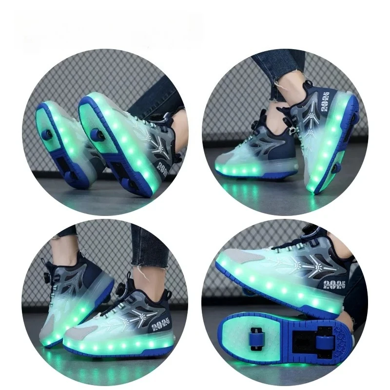 New Kids Roller Skates Rolling Wheeled Shoes Removable Sneakers for Boys Girls Shoe with Wheel Speed Inline Powerslide Skate