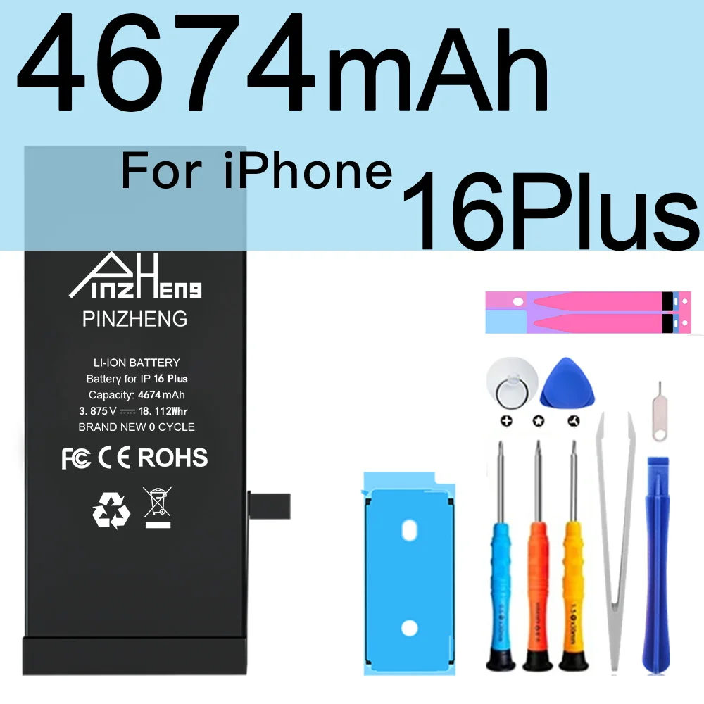 PINZHENG Hochleistungsakku für iPhone 14 15 16 Pro Max Ersatzakku für iPhone 16 15 14 Pro 15 16 14 Plus Batterie