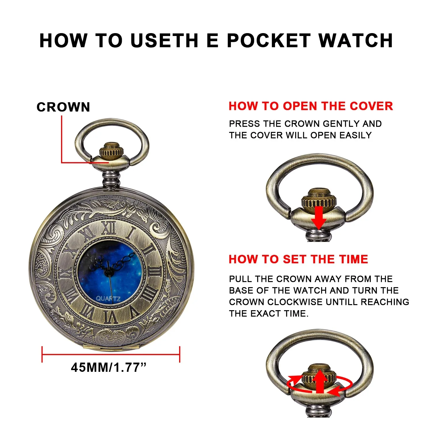 Steampunk Starry Sky Romantic Theme Quartz Pocket Watch Necklace All Hunter Retro Pocket FOB Watch Exquisite Gift for Male Women