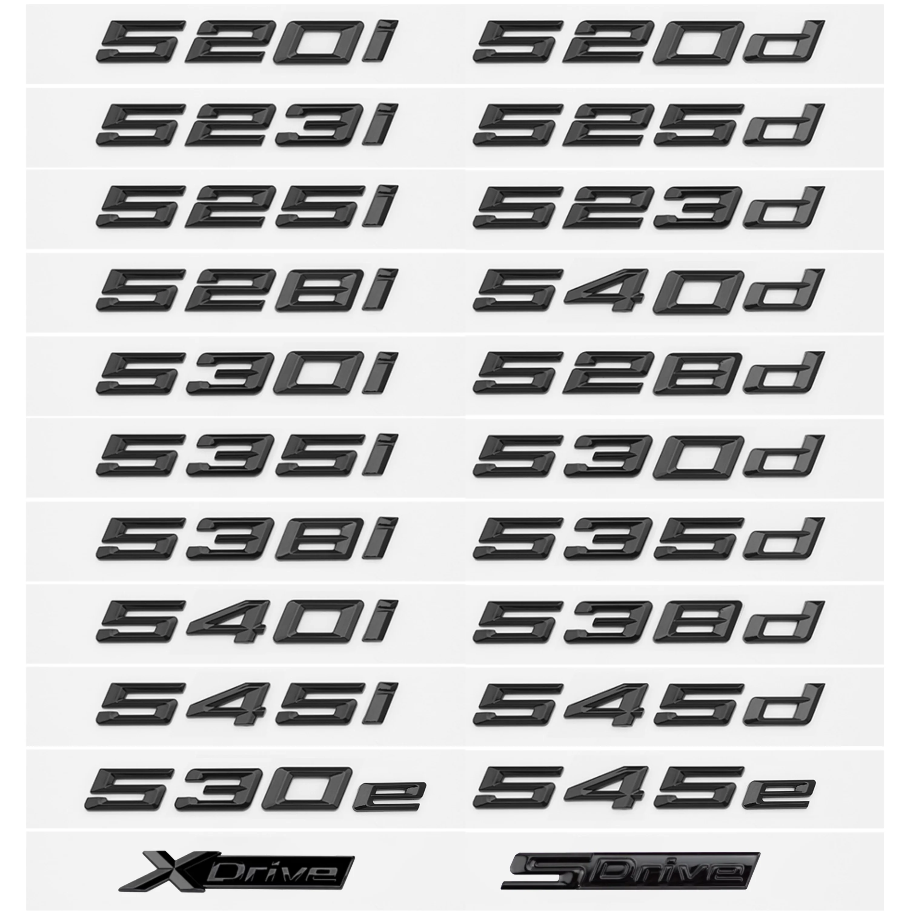 Глянцевая черная наклейка с логотипом БАГАЖНИКА АВТОМОБИЛЯ 520i 523i 525d 530d 530e 535d 540d 545e эмблема АБС для BMW 5 серии E39 E60 E61 F10 F11 G30