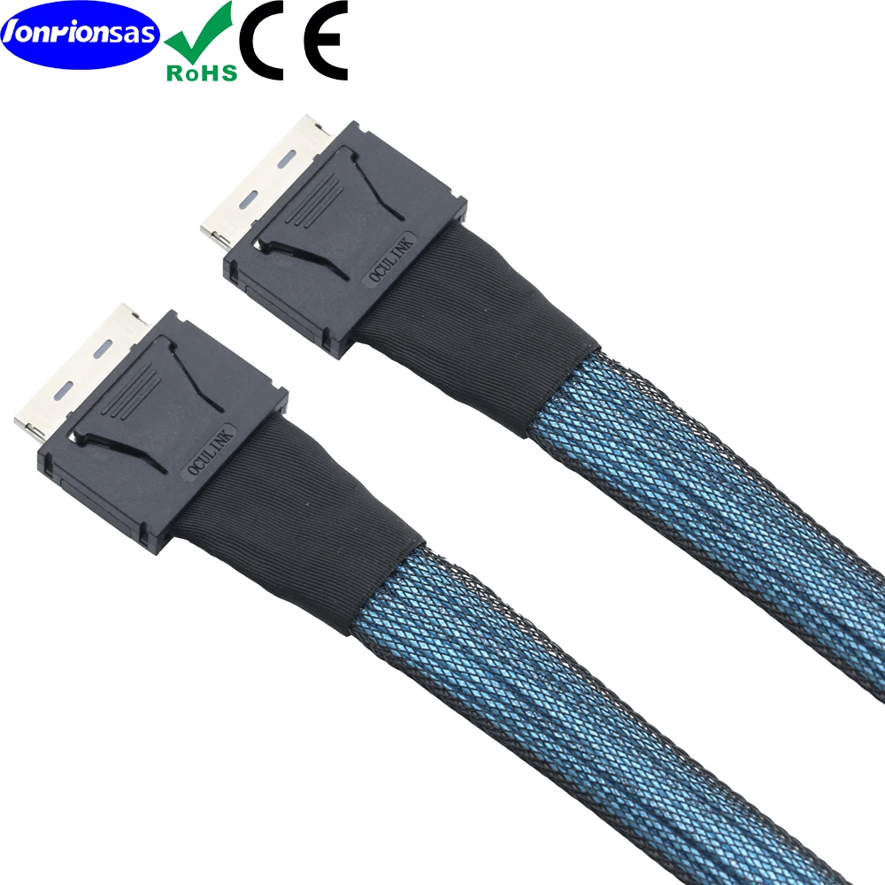 

LONRIONSAS#Oculink SFF-8611 8i PCIe PCI-Express to Oculink SFF-8611 8i Extension Cord Slimline Data Active Cable for SSD cable