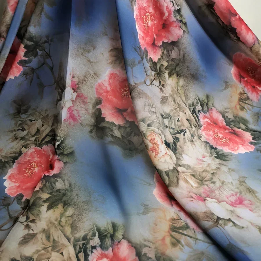 Fabric Dress 50D Chiffon Cloth Fabric Floral Fashion Lovely Skirt Scarf Hijab Summer Soft Fabric