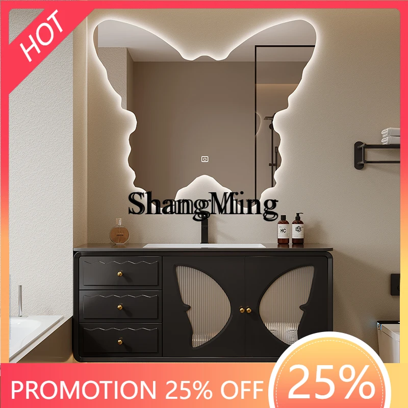 

CL Роскошный дубовый шкаф для ванной комнаты со встроенным керамическим умывальником Раковина для ванной комнаты Умывальник