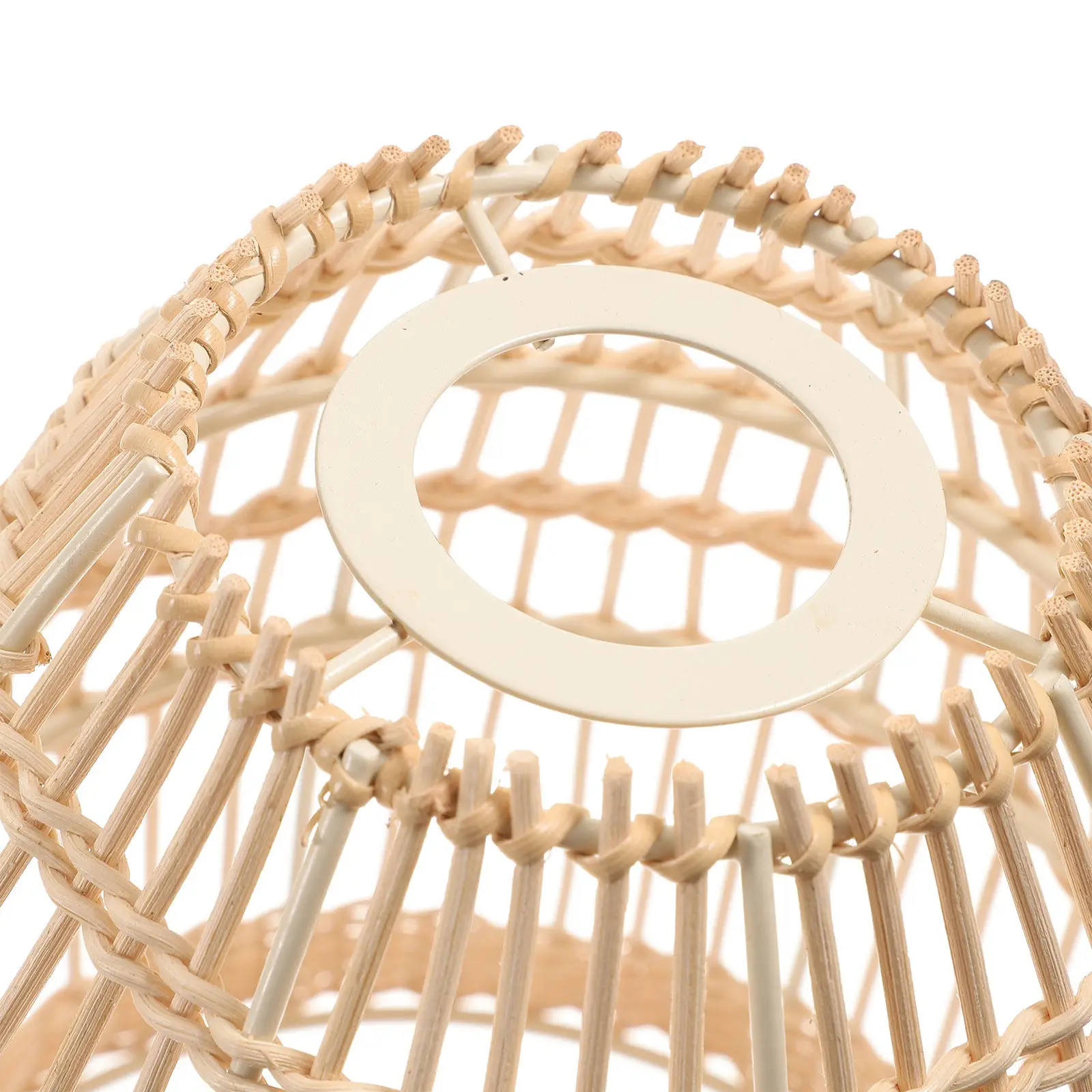 Rattan Woven Lamp Shade Natural Heat Resistant Fade Proof Rustic Hanging Light Cover for Bedroom Living Room Home Decor Ceiling