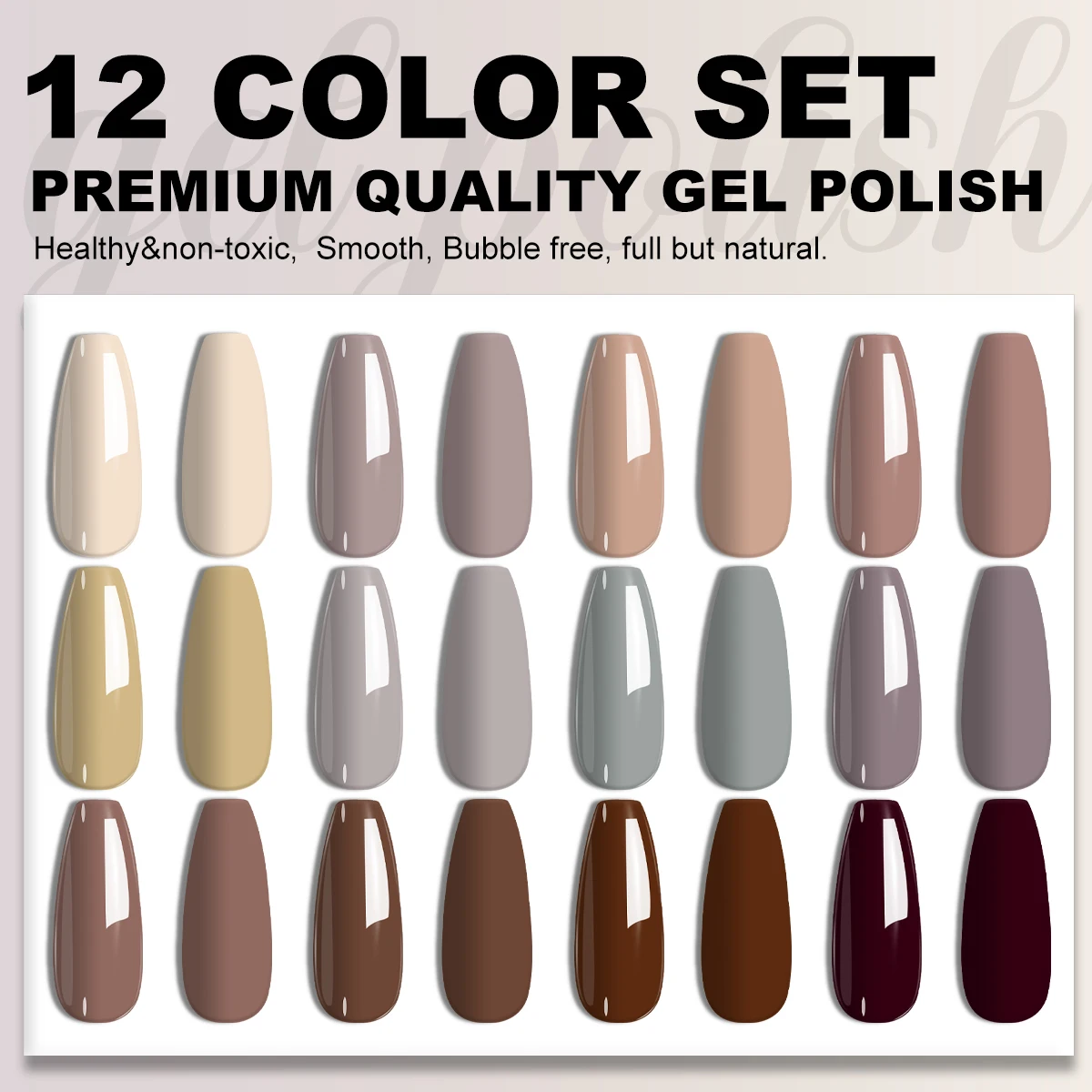 LIMEGIRL Mixed Colors Nail Varnishes Kit, High Texture Long-lasting Quick Dry Nail Gel Polish Set for Salon Nail Painting Design