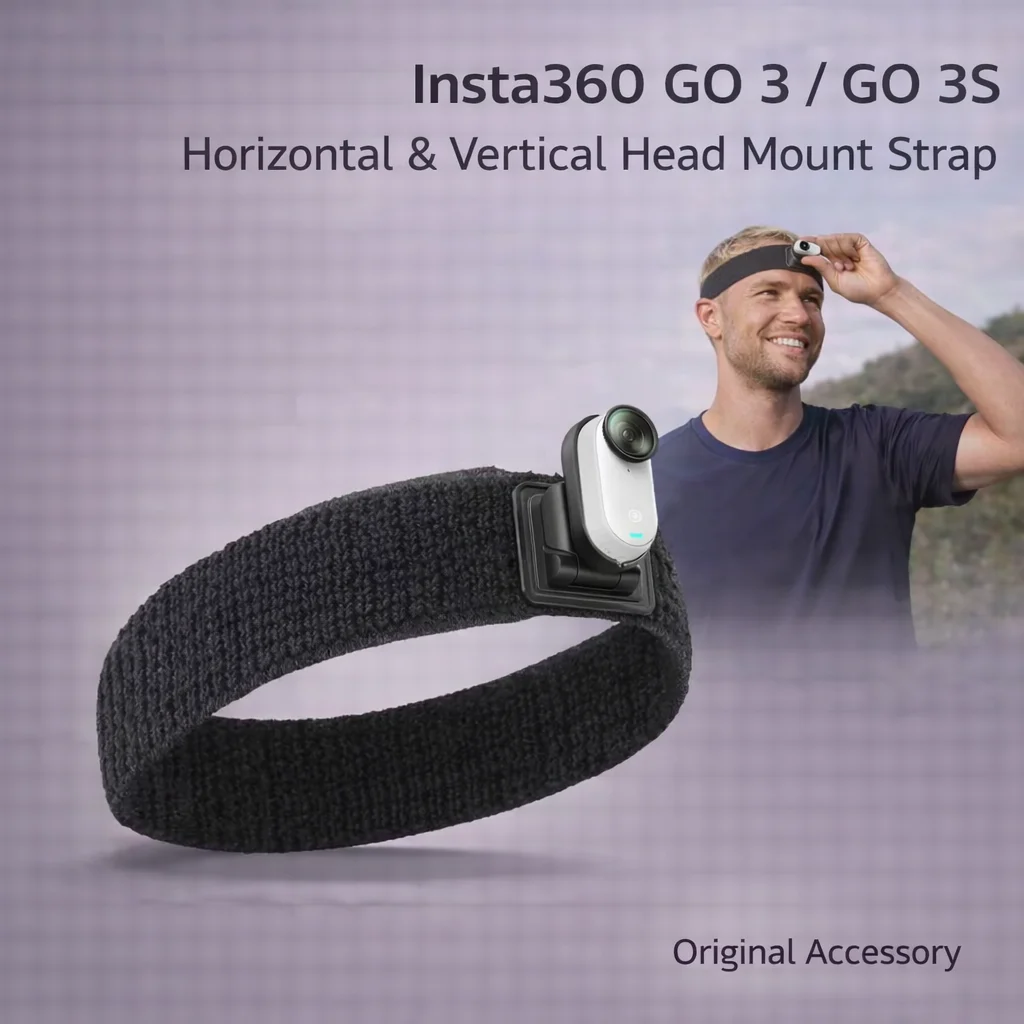 Correa de Cabeza para Insta360 GO 3 GO 3S, Rotación de 360°, Inclinación Ajustable de 90°, Soporte POV para Tomas Horizontales y Verticales