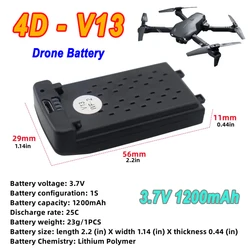 4D-V13 Mini dron oryginalna bateria 3.7V 1200MAH dla śmigłowców 4D V13 RC/Quadcopter V13 części akcesoria zamienne