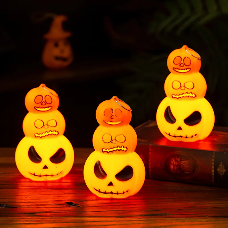 Luci di zucca di Halloween Decorazioni da tavolo sospese portatili Ornamento Regali di oggetti di scena emettitori di luce per feste di Halloween