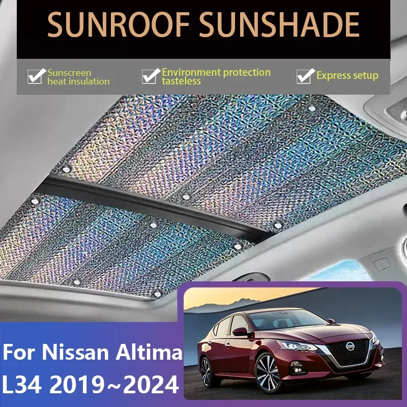 

Sunroof Sunshades for Nissan Altima L34 2019~2024 Skylight Heat Insulation Car Roof Sunscreen Anti-UV Windshield Pad Accessories