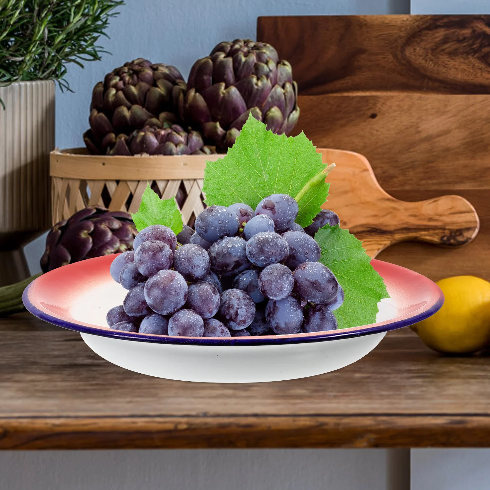 

2 шт., керамические тарелки с цветочным узором в стиле ретро, поднос для хранения еды, бытовой держатель для закусок, конфет, фруктов, кухонные принадлежности