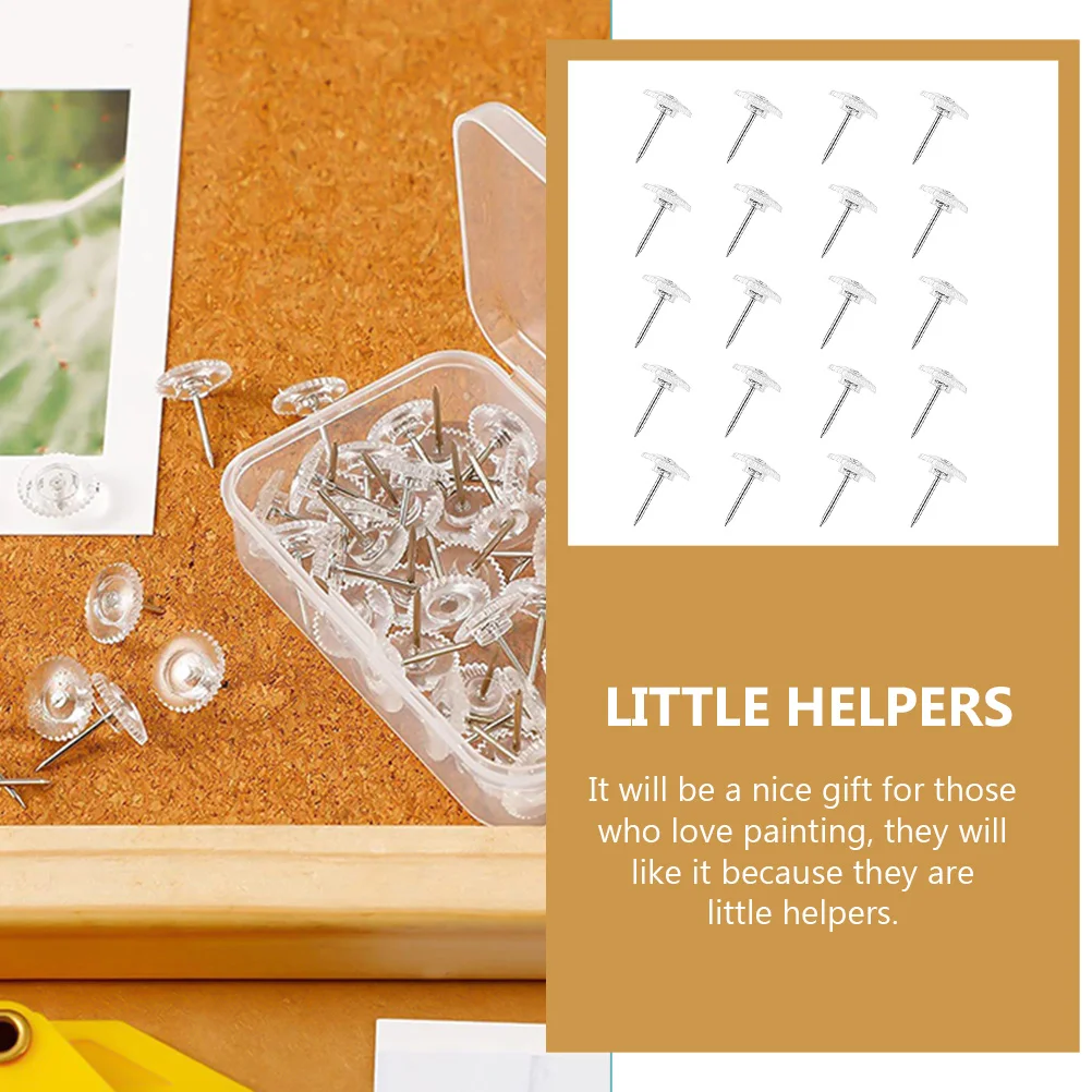

200pcs White Transparent Gear Thumbtacks High School Supplies Photo Wall Tacks Notice Board Accessories