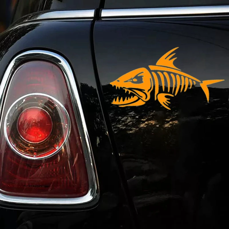 CS-1745A# Fish-Salmon Bone Funny Car Sticker Waterproof Vinyl Decal For Boat Laptop Yacht Auto Styling Removable Decor