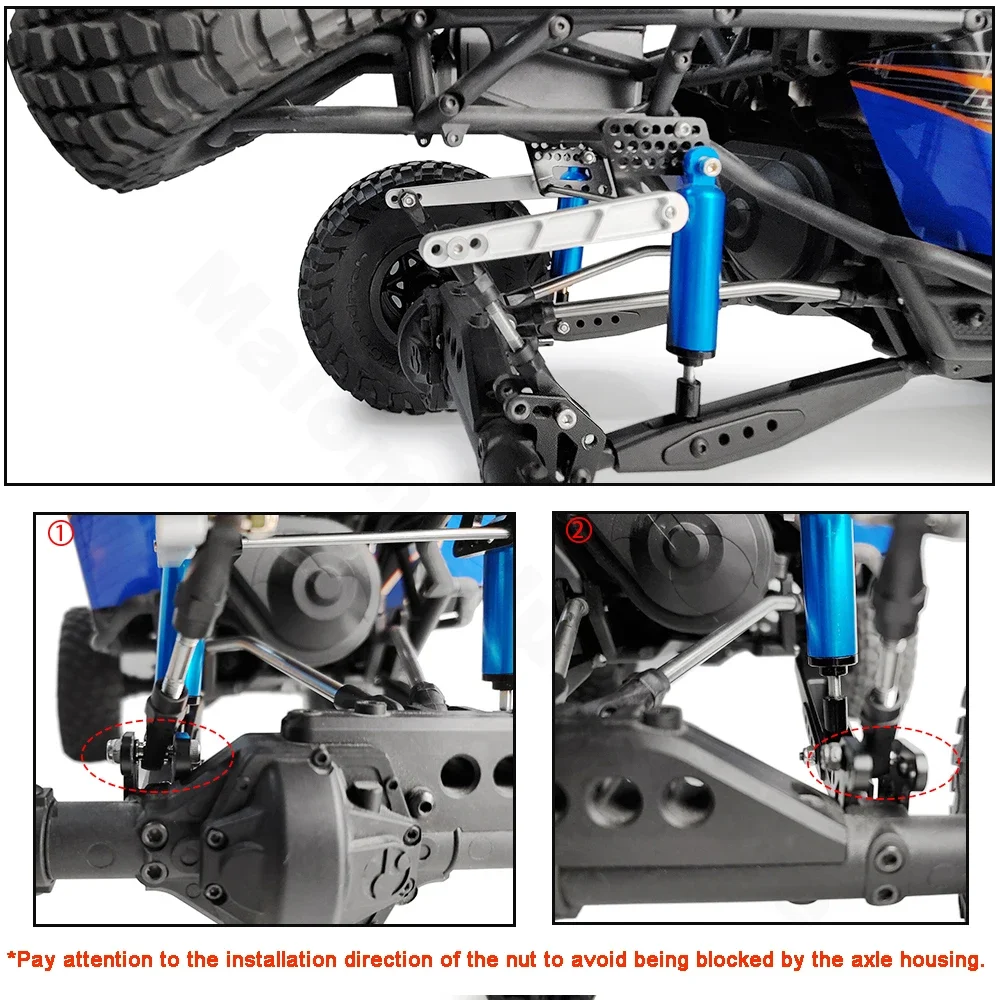 Zestaw z metalowym tylnym dywanikiem zestaw prętów do 1/10 RC rocka Rig osiowy bombowiec RR10 90053 90048 AX31331 części zamienne