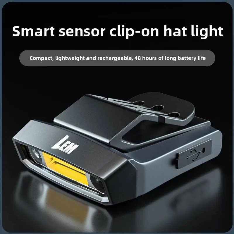 LEM headlight induction strong light super bright charging head clip type super long battery life night fishing light