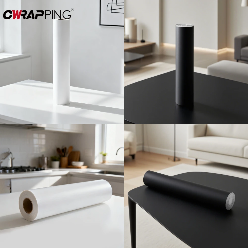 

Self-Adhesive Wallpaper Matte Black White Removable Wall Sticker Waterproof Vinyl Wrap Film Contact Paper for Kitchen Countertop