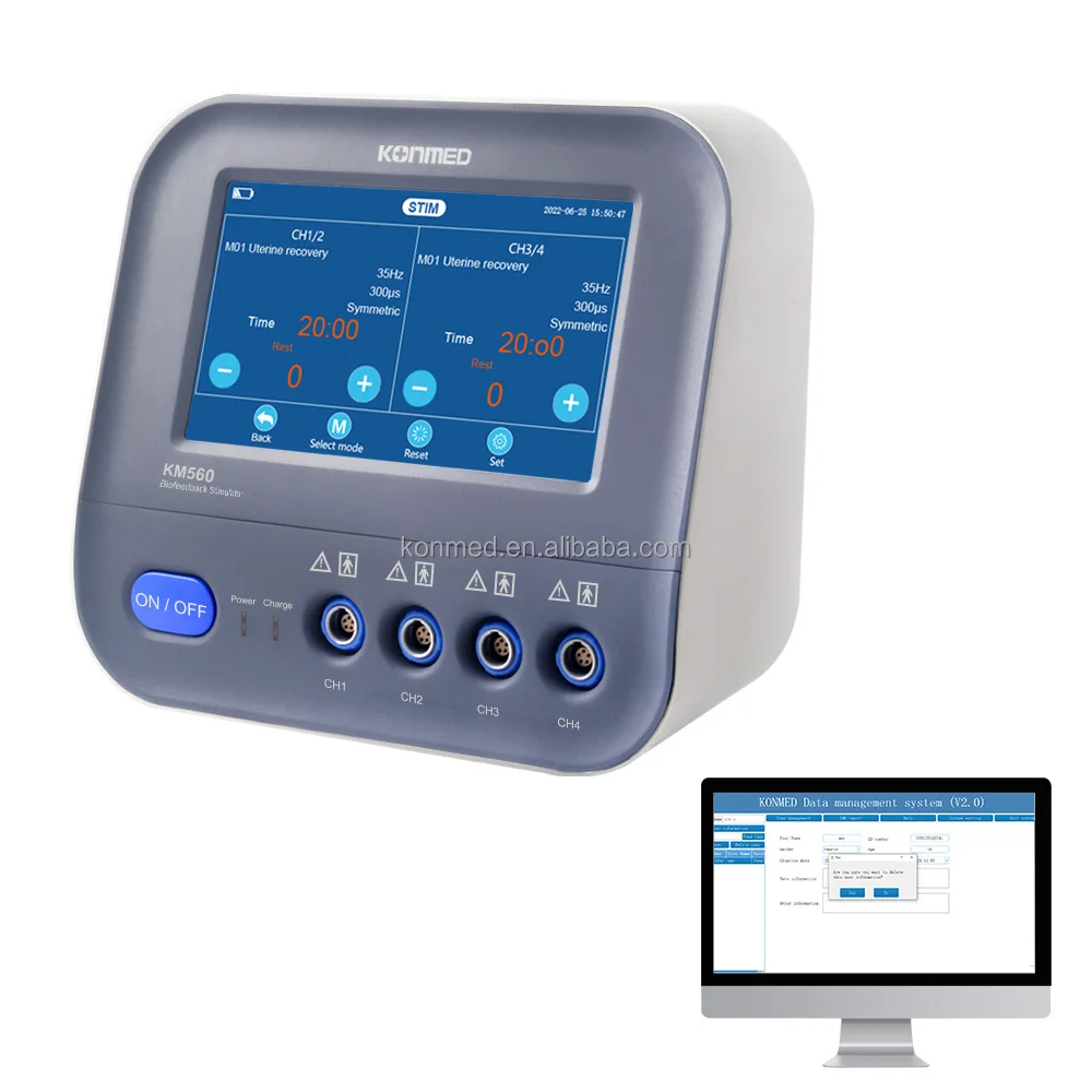 

For Portable Smart KM560-4 Class II Metal ABS Biofeedback Pelvic Floor Muscle Stimulator LCD Touch Screen ISO13485 CE