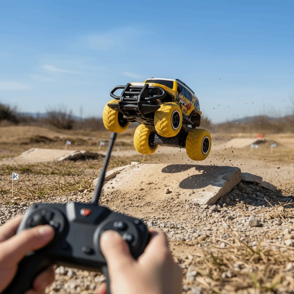 Mini-formaat draadloze afstandsbediening auto 143-schaal infraroodtechnologie auto rotatiefunctie draadloze bediening dinosaurus auto