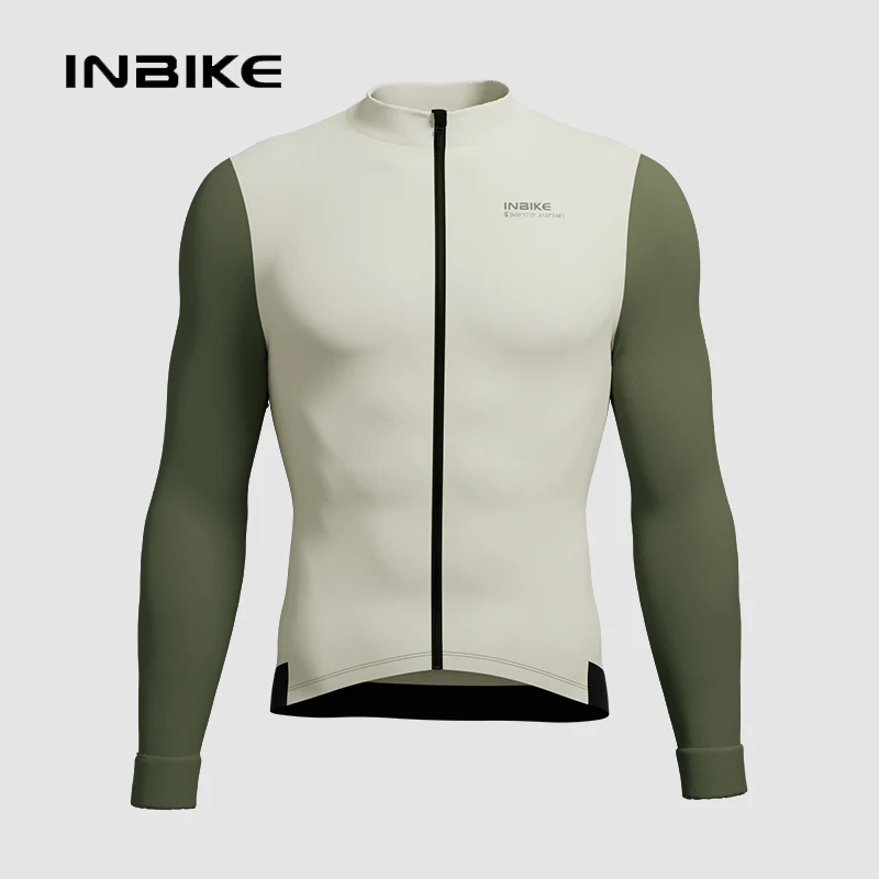 INBIKE Herren-Radtrikot Slim Fit Winter Langarm Fleece Thermo-Fahrradbekleidung Vollreißverschluss Fahrradshirt für kaltes Wetter Straßenfahrten