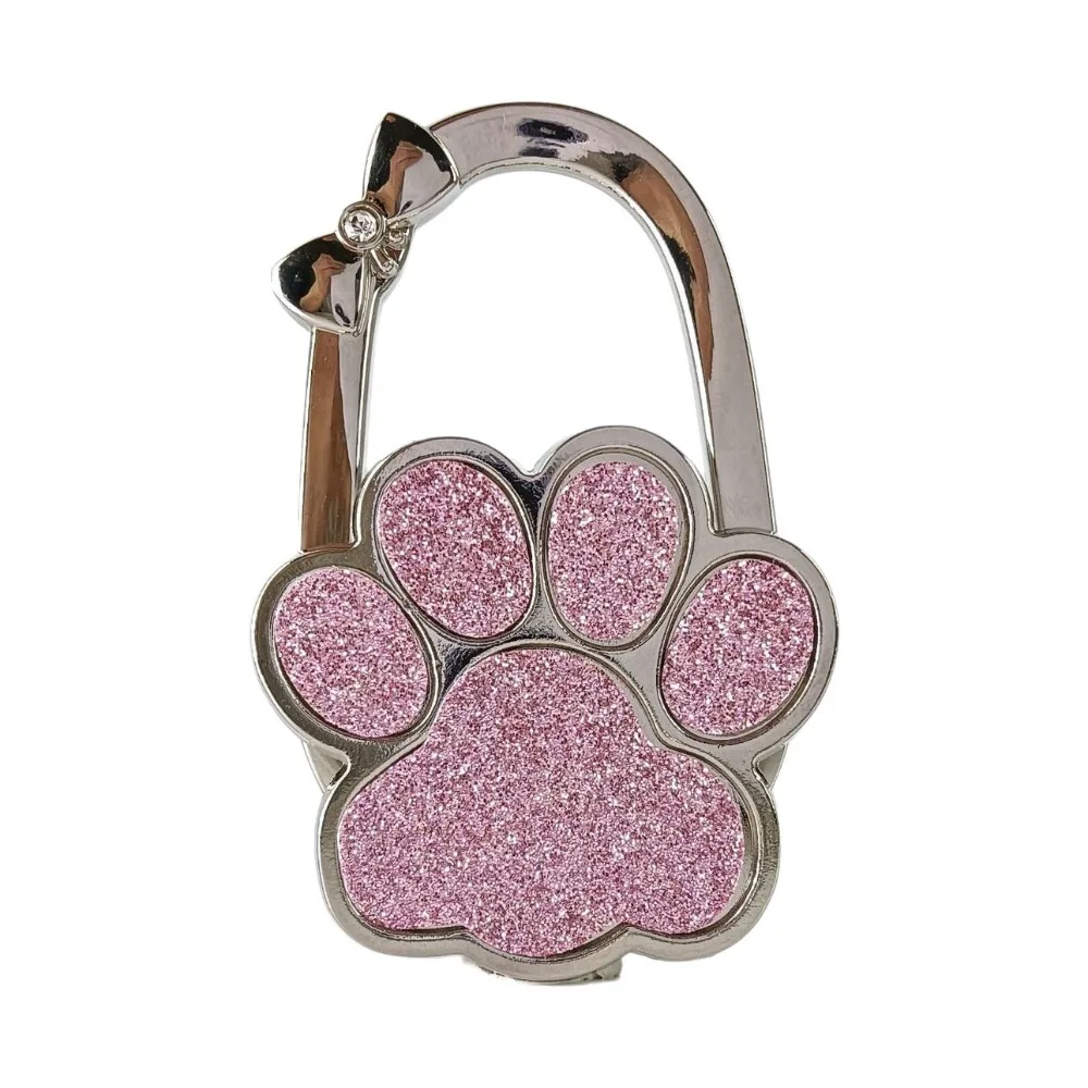Pretty Cute Cat Paws Handbag Hanger for Women Foldable Portable Purse Hook Lightweight Durable Table Hanger for Table