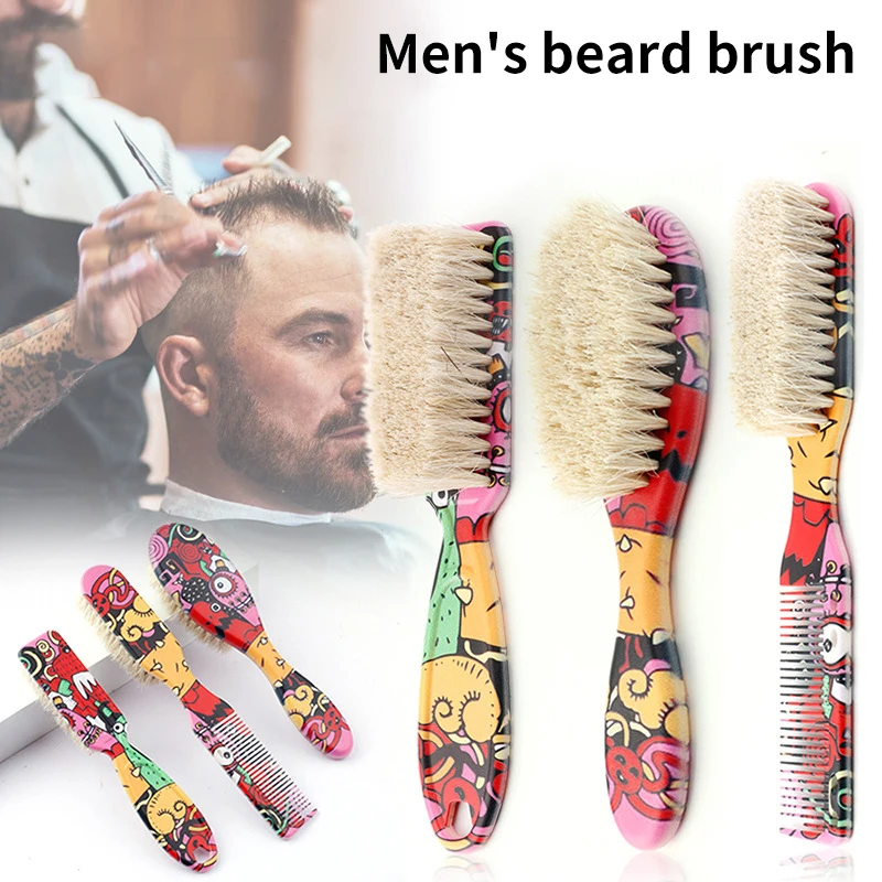 Double-sided Comb Oil Head Comb Brush Hair Beard Shape Dual Use Combs Professional Barber Broken Hair Cleaning Brush Accessories