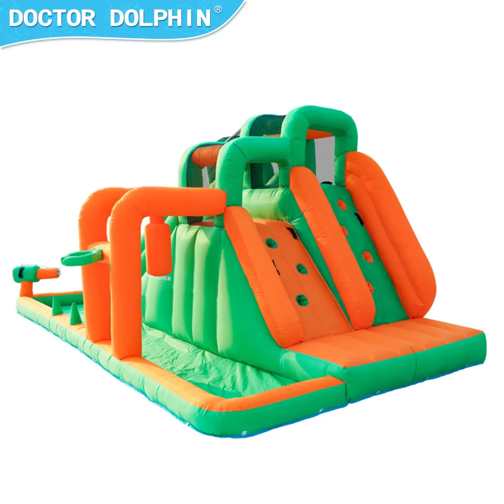 دكتور دولفين نفخ ترتد البيت مع الشريحة المزدوجة نفخ نطاط منزل القفز القلعة مع منفاخ هدايا أعياد ميلاد للأطفال #5