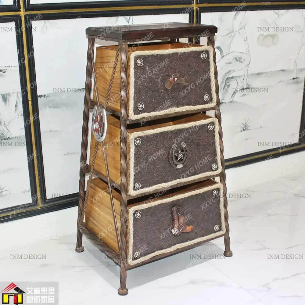 النمط الصناعي الحديد خزانة التحف شرفة المتعثرة خزانة التخزين #3