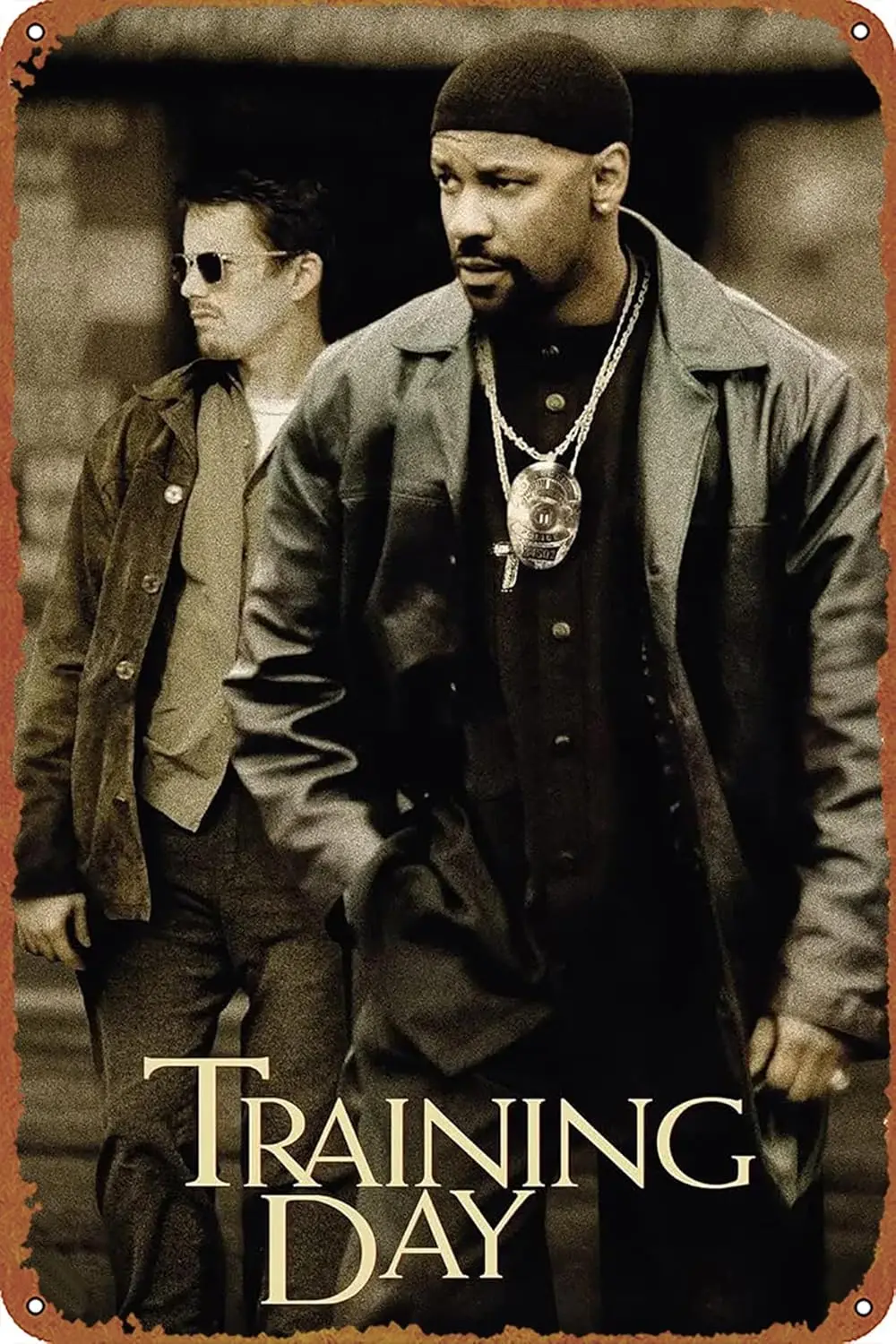 TRAINING DAY movie poster, retro metal sign, retro tin sign, suitable for coffee shops, bars, home wall decoration, 30.48 X 20.3