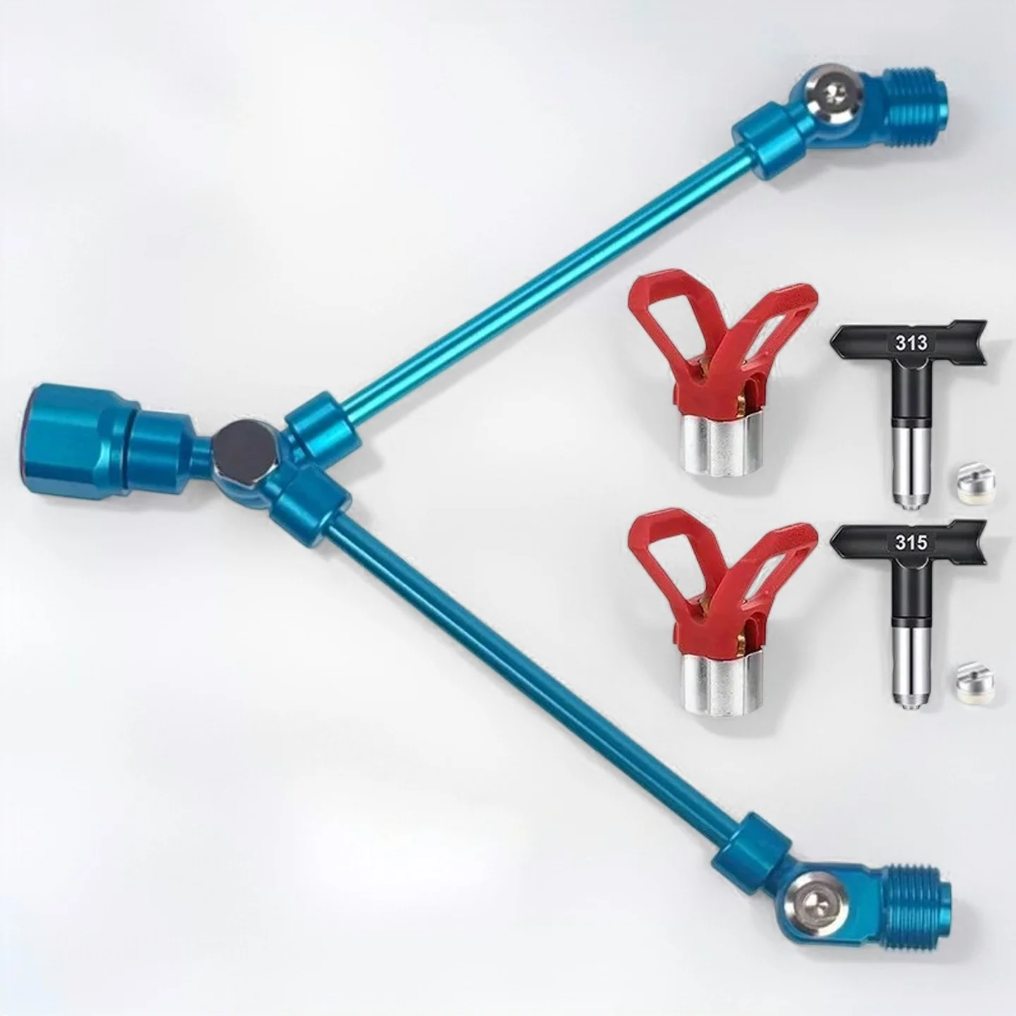 

5Pcs Dual Head Airless Paint Sprayer Extension Kit with 2 Tips & Guards for Painting