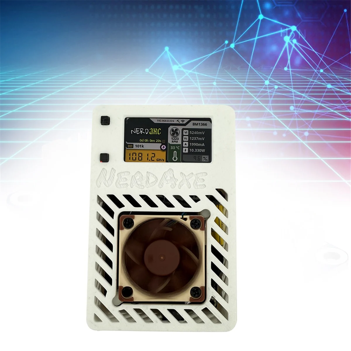 T48C_NerdAxe 광부 Nerdminer 솔로 복권 광부 무음 팬 미국 플러그