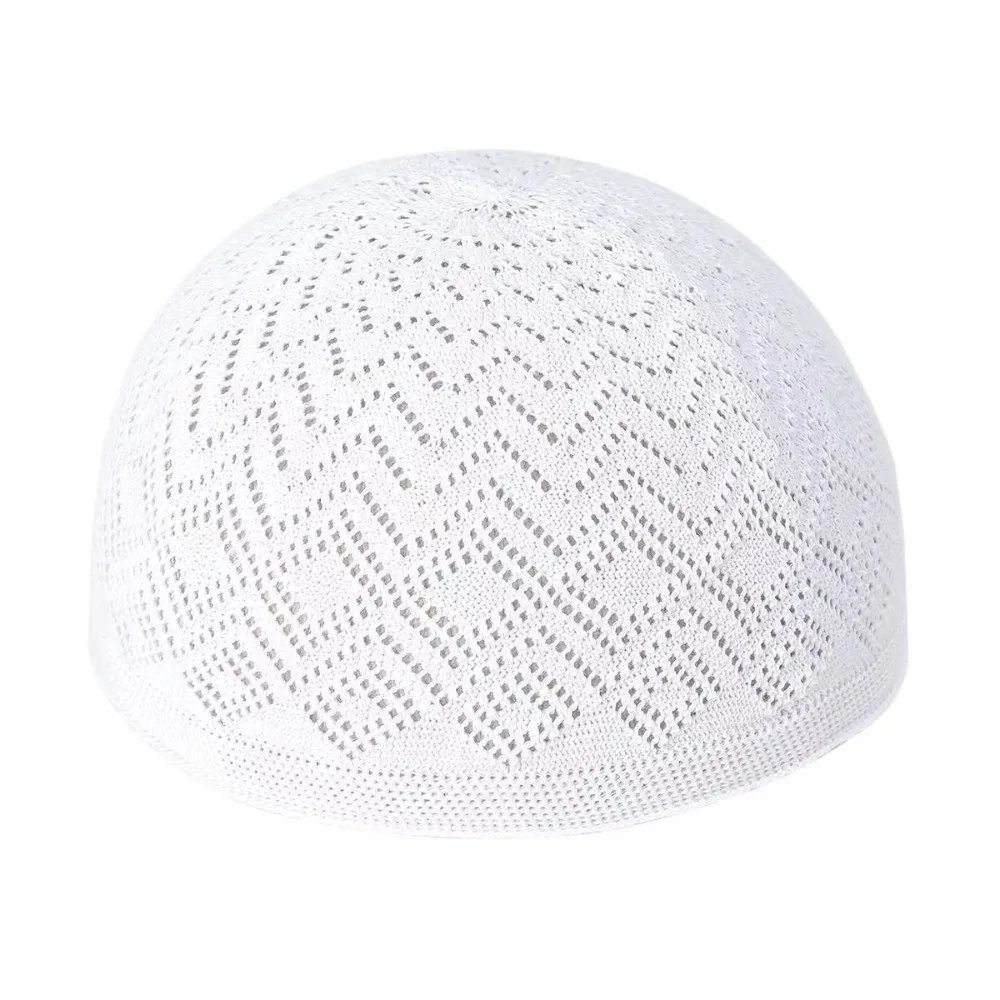 Turkey Stretchy Prayer Hat Soft Breathable Beanie Hat Simple Solid Color Men Knitted Cap Daily