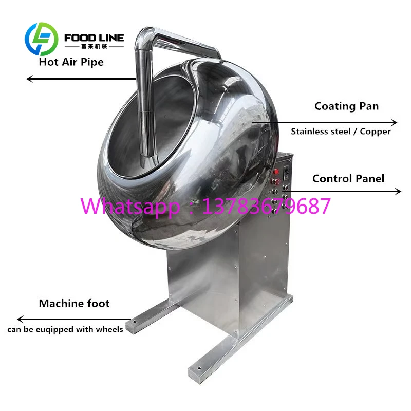 

Customized Mini Coating Drum Peanut & Chocolate Coating Pan Machine for Small Business Nut Snack Commercial Food Processing