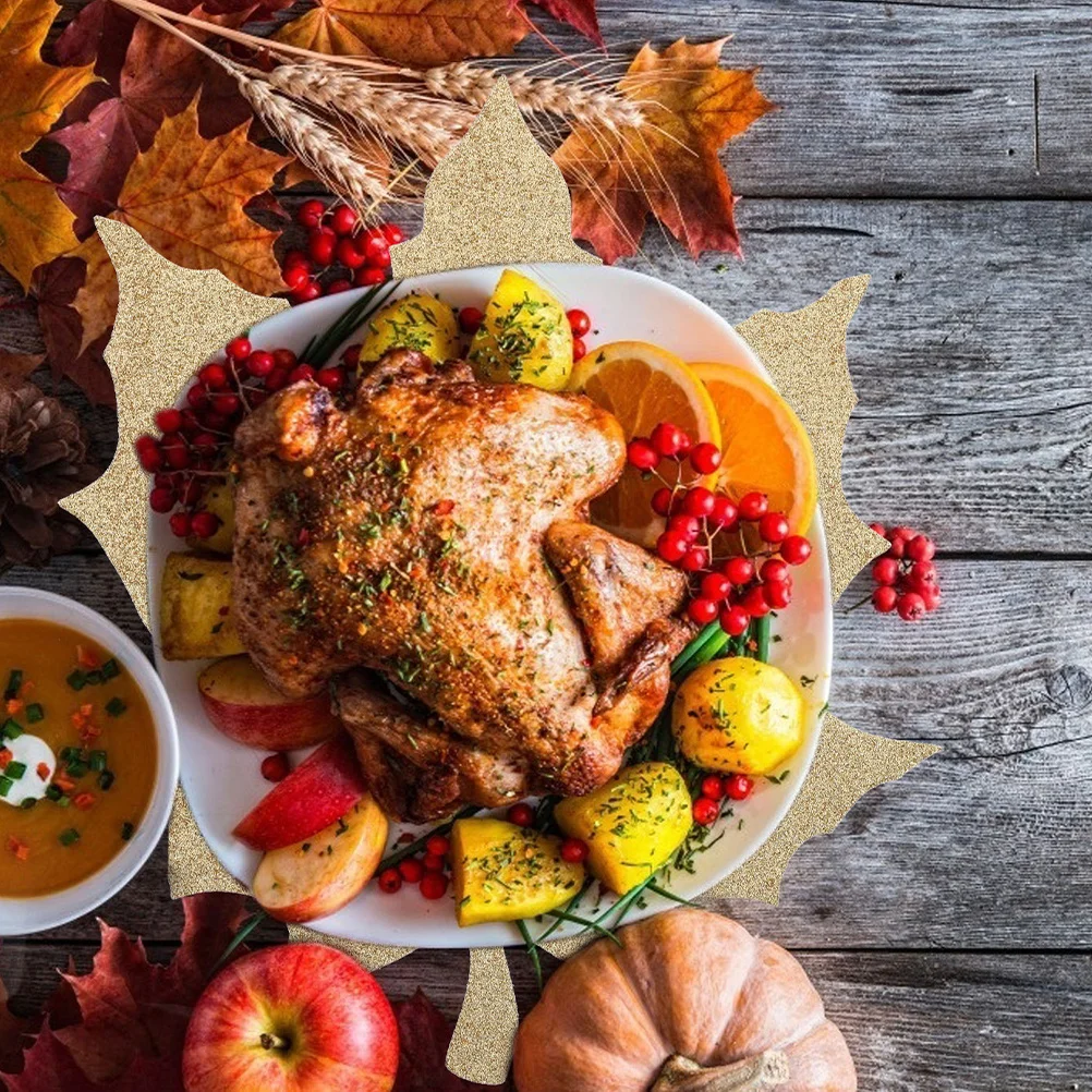 

4pcs Thanksgiving Table Mats Heat Resistant Non-Slip Fall Place Mats Cushion For Harvest Dinner Decor Leaf Placemats