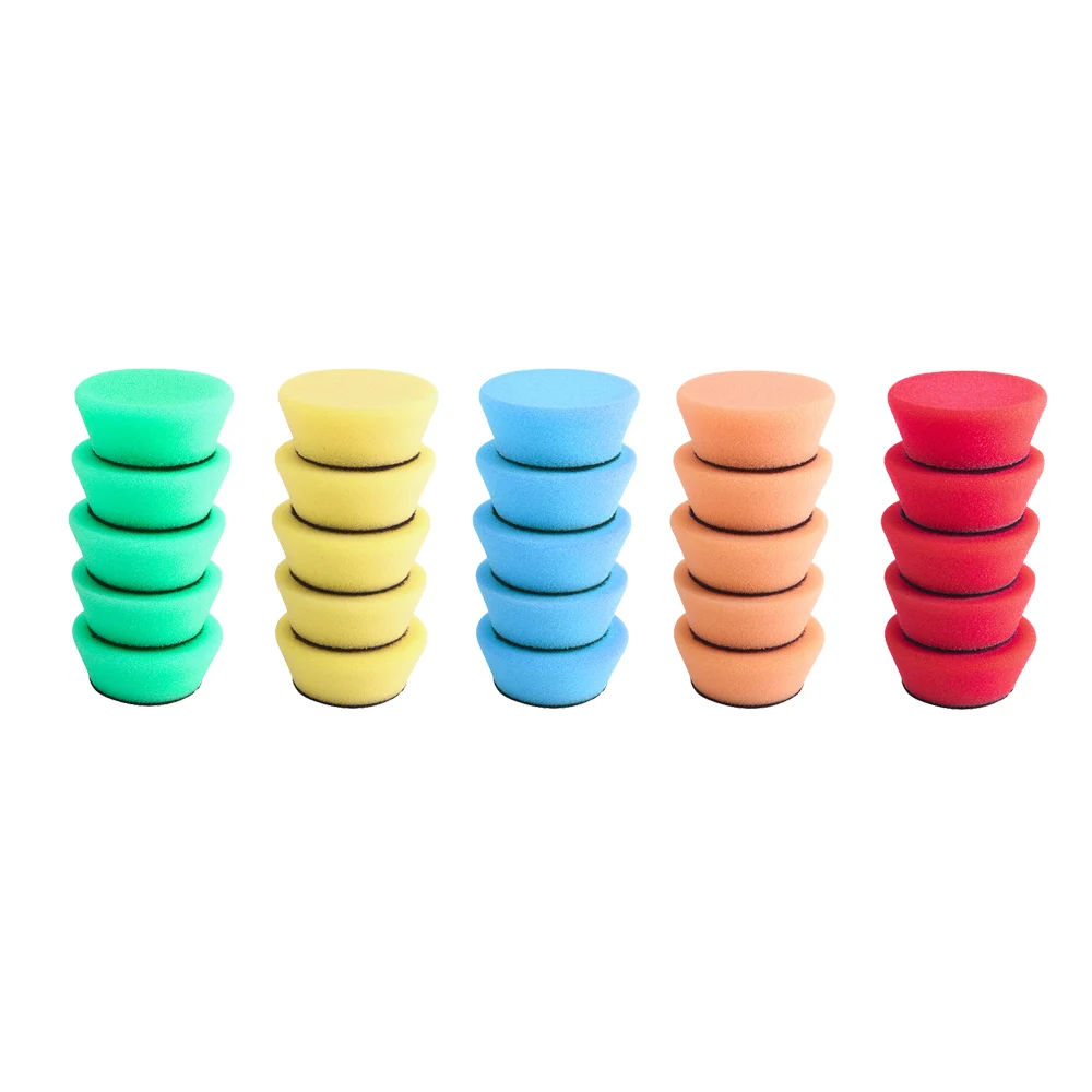 

SPTA 5Pcs 1.4 Inch(35mm) 2 Inch(50 mm) Mix Cutting Car Foam Mini Sponge Detail Buffing Polishing Pads Kit for Car Detailing