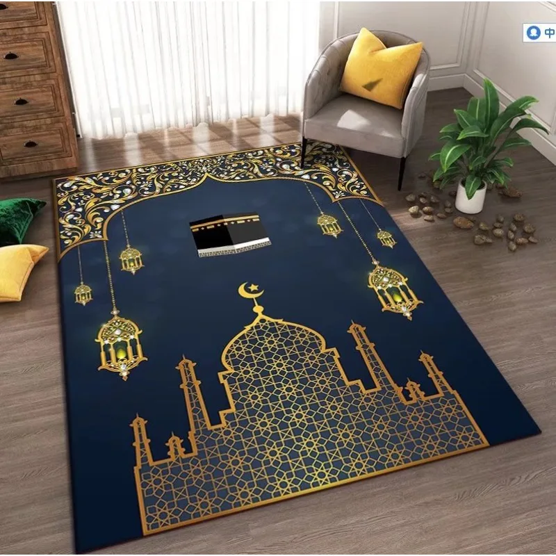 Muslim Prayer Carpets Living Room Doormat Anti-slip Floor Chair Mat Bedroom Rugs Foldable Islamic Interactive Praying Ritual Mat