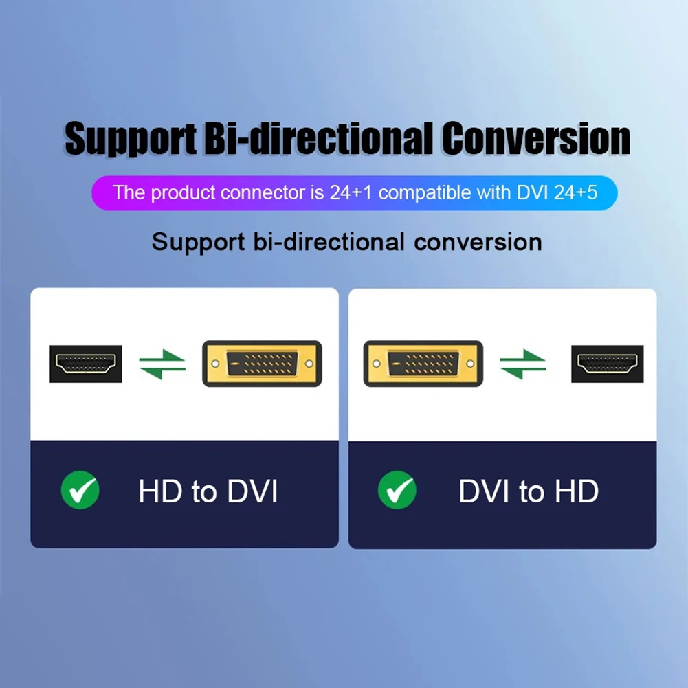 Kabel przejściowy 4K HD z portami multimedialnymi o wysokiej rozdzielczości na DVI Kabel przejściowy 24+1 DVI na porty o wysokiej rozdzielczości