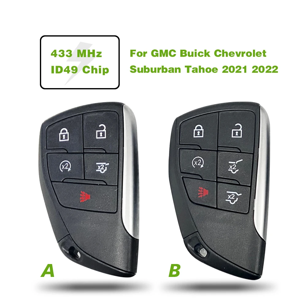 

Proximity Key Card FCCID: YG0G21TB2 For GMC Buick Chevrolet Suburban Tahoe 2021 2022 Replacement Auto Remote ID49 Chip 433MHz