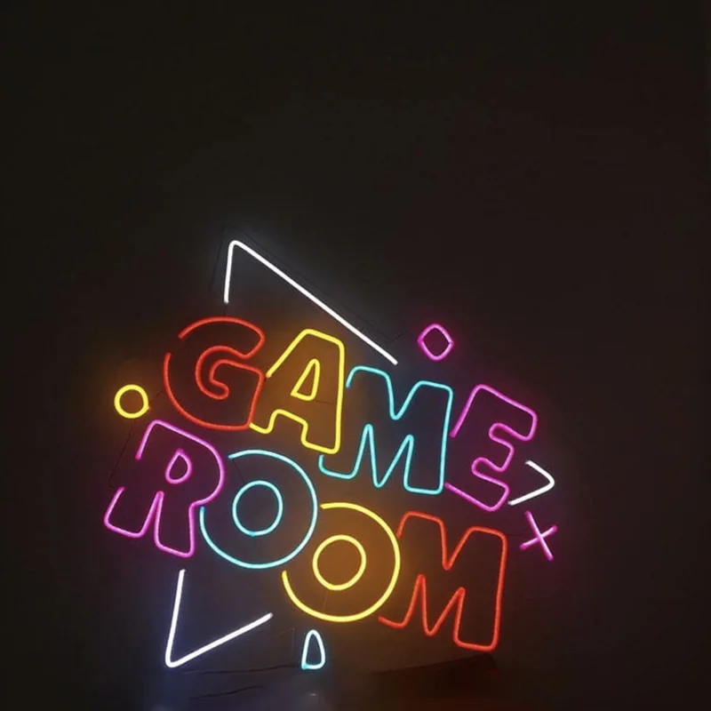 Led Neon Game kustom, lampu Neon Led toko Game Logo toko ruang Game 12V dekorasi toko untuk Gamer