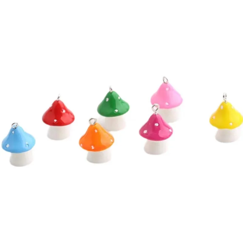 10pcs 24*16mm Miniature Simulation Cute Mushroom Resin Charms For DIY Decoration Earrings Necklace  Fashion Jewelry Accessories