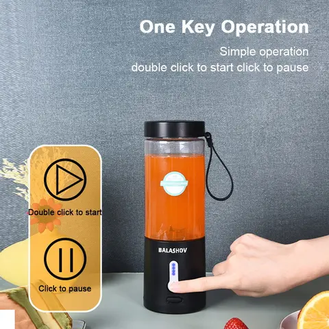 530 एमएल इलेक्ट्रिक जूसर पोर्टेबल स्मूथी ब्लेंडर यूएसबी रिचार्जेबल मल्टीफंक्शन फ्रूट मिक्सर मशीन मिनी जूसर मेकर ब्लेंडर कप 10 best sales छोटा ब्लेंडर - №8